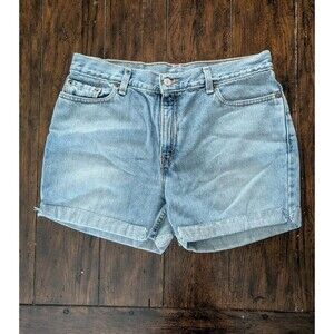 Vtg Y2K Levi's 515 Denim Shorts Light Wash High Rise Cuffed Cutoffs Size 14 MPET